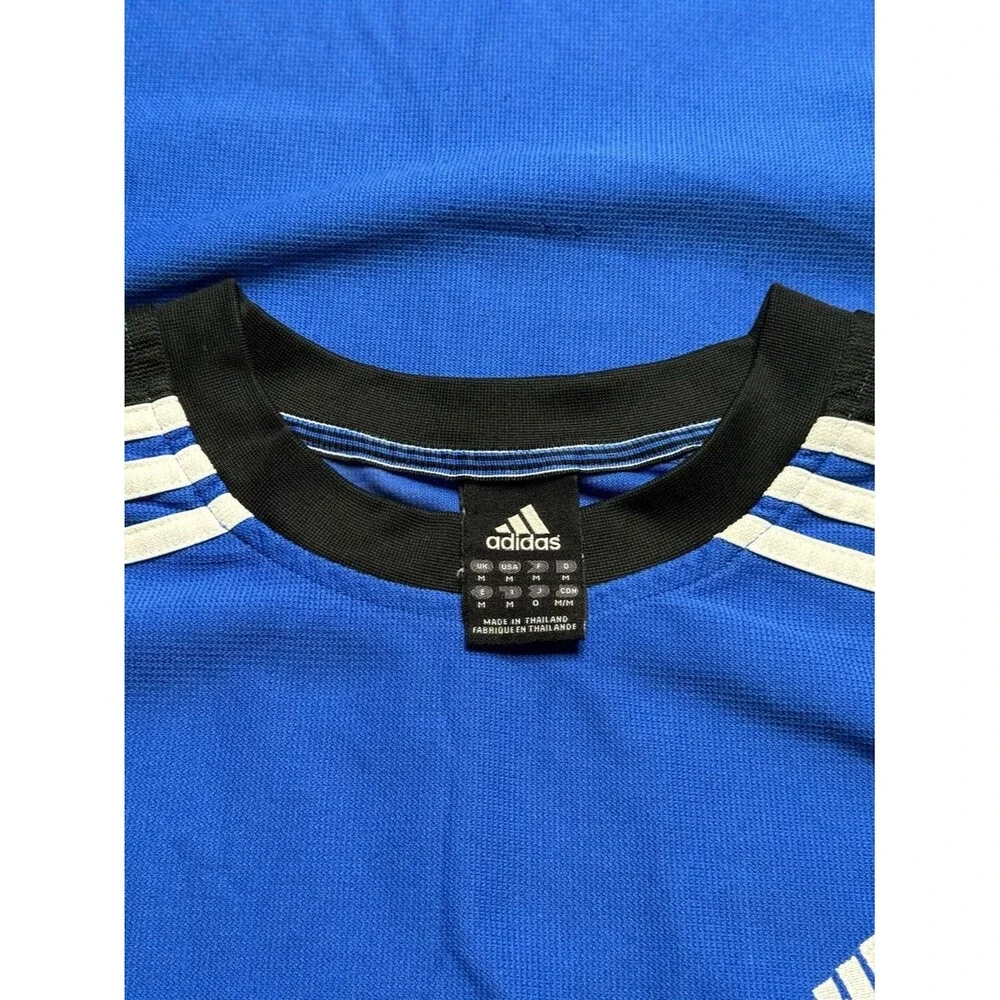 Vintage Y2K 2004 Adidas 3 Stripe Climalite Performance Jersey Blue Black White M